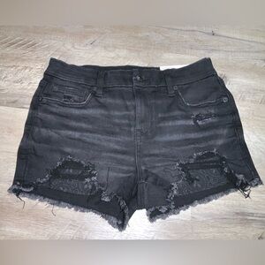 (Bin 7)  American Eagle Outfitters Black Ripped Jean Shorts, Size 4